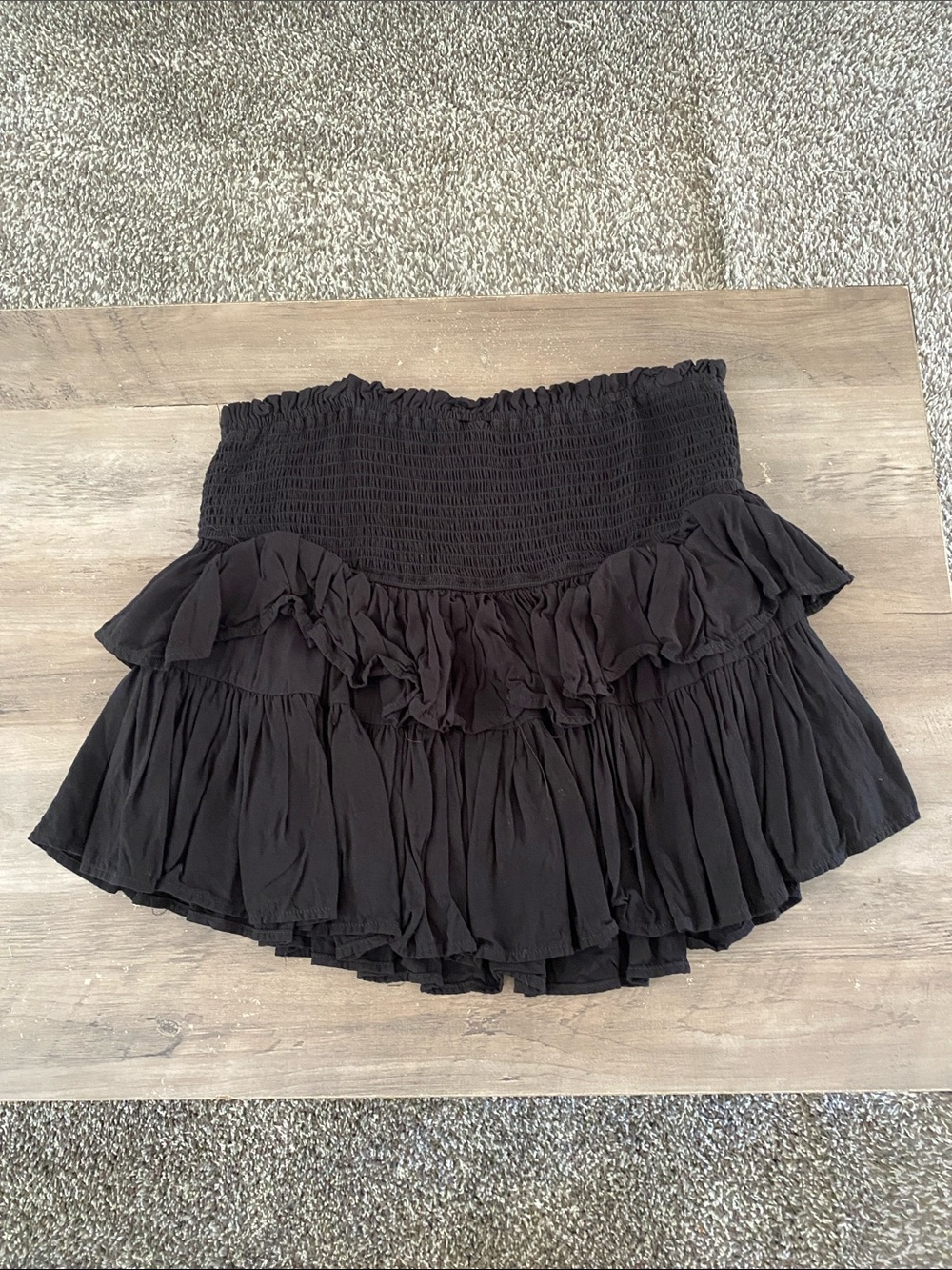 Jessica Simpson Black Smocked Mini Skirt